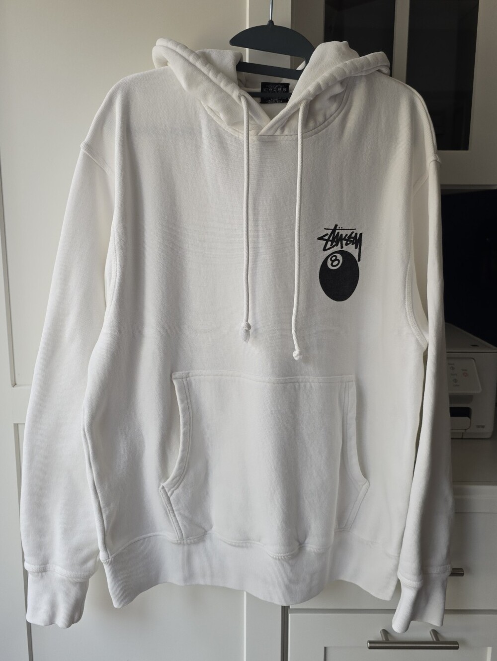Stüssy 8 Ball Pigment Dyed Hoodie Natural White Size S